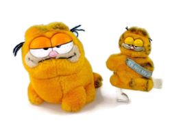 Vtg Garfield plush &amp; pencil gripper It&#39;s not my job Garfield hugger clipper toy - £27.79 GBP