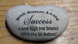 Rock Bottom Award Success Peace Happiness Greeting Stones Garden Carved Home Ent - £31.56 GBP
