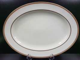 Mikasa Imperial Flair Gold Oval Serving Platter 15 3/8&quot; Gold Trim L3236 ... - £46.28 GBP
