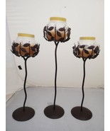 Lot of 3 Matte Metal Tree Candle Stand For Decoration - £7.82 GBP