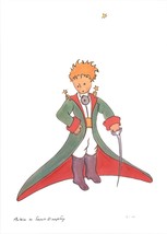 ANTOINE DE SAINT EXUPERY The Little Prince and Red Cape 27&quot; x 19.75&quot; Lit... - $136.62