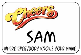 CHEERS BAR SAM cast Name Badge with pin Fastener Halloween Costume Cosplay Prop - £12.78 GBP