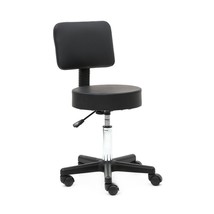 Black Salon Stool Rolling Swivel Chair, Adjustable Hydraulic Stool With Wheels - £66.76 GBP