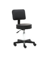 Black Salon Stool Rolling Swivel Chair, Adjustable Hydraulic Stool With ... - £68.10 GBP