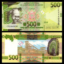 Guinea PNL, 500 Francs, girl with headscarf, drum / diamond mining, new ... - $2.44