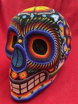 Mexican Folk Art Huichol Tribe Intricately Beaded Life Sized Human Skull - £117.99 GBP