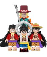 4Pcs One Piece Four Emperors Luffy Yonko Luffy Sabo Mini Figure Building Blocks - $24.69