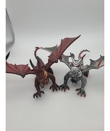 lot set of 2 Mega Bloks Dragons Series Silver Red Dragon Sorcerors Lair ... - $41.62 CAD