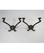 2 Cast Iron Victorian Wall Mount Vintage Coat Rack Hooks Holder UNIQUE C... - £23.70 GBP