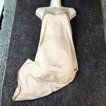 Vintage Vanity Fair Slip Women&#39;s Long Nylon Spandex Night Gown Beige Size 32&quot; 34 - £12.21 GBP