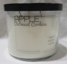 Kirkland&#39;s 14.25 Oz Jar 3-Wick Candle Up To 40 Hours Apple Oatmeal Cookies - £23.21 GBP