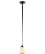 Hampton Bay- 1-Light Rustic Iron Mini Pendant with Antique Ivory Glass - £26.30 GBP