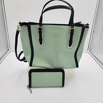 Kate Spade Bedford Square Mint Mojito Purse with Matching Wallet Interio... - $155.61
