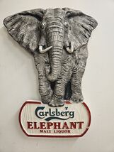 RARE VINTAGE CARLSBERG ELEPHANT MALT LIQUOR ADVERTISING SIGN 21&quot; x 15.5&quot; - $81.93 CAD