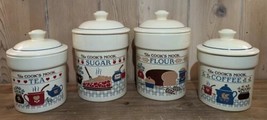 Vtg Treasure Craft USA The Cook&#39;s Nook Flour Sugar Tea Coffee Canisters ... - £51.45 GBP