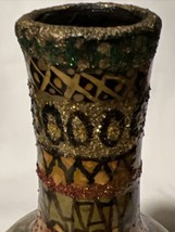 Persian Vase Qatar Pottery Hand Painted Dancer Mountains Tree Plaster - $74.25