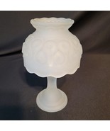 Vintage LE Smith Moon &amp; Star Frosted White Glass Pedestal Courting Fairy... - $101.53 CAD