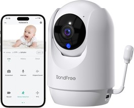 Baby Monitor with Camera and Audio 2K Smart Baby Monitor with App Temperature Hu - £46.37 GBP