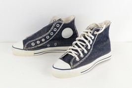 NOS Vtg 90s Converse All Star Chuck Taylor Hi Shoes USA Made Denim M 5.5 Wms 7.5 - £103.15 GBP