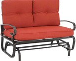 In Red, Oakmont Outdoor Loveseat Patio Swing Rocking Glider 2 Seats, Porch. - £148.70 GBP