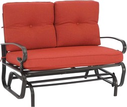 In Red, Oakmont Outdoor Loveseat Patio Swing Rocking Glider 2 Seats, Porch. - £147.59 GBP