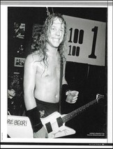 Metallica James Hetfield with 1984 Gibson More Beer Explorer guitar pin-up photo - £3.16 GBP