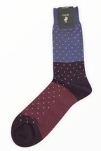 Punto Polka Dot Mens Italian Dress Socks Egyptian Cotton 10-13 Amethyst Purple - $26.43