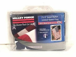 Valley Forge 0.9m X 1.5m Cosidas Nylon US Bandera Latón Ojal Presidential Serie - £17.93 GBP