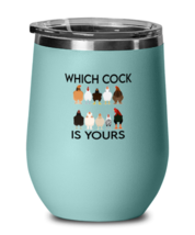 Chickens Wine Glass Which Cock Is Yours Teal-WG  - £21.19 GBP