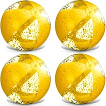4 Pieces Inflatable Glitter Beach Ball 16 Inch Swimming Pool Balls Confetti Glit - £10.30 GBP
