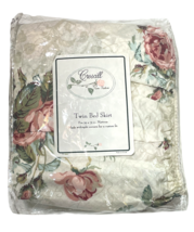 Croscill Langtry Bed Skirt Twin 14" Drop Ruffled Rose Cotton Blend Split Corners - $34.60