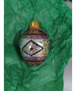 Department 56 Hand Jeweled Egg Mercury Glass Christmas Ornament Red 3&quot; - $19.80