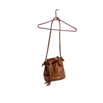 Frye Hobo Bag Handbag Purse Leather Tie Bucket Drawstring Brown - £70.38 GBP