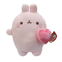 Molang Heart Love Plush Stuffed Animal Plush Doll Korean Toy 25cm 9.8inch (Pink) - £44.22 GBP