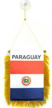 Paraguay 4&quot;x6&quot; Fringed Mini Banner With Suction Cup - £2.15 GBP