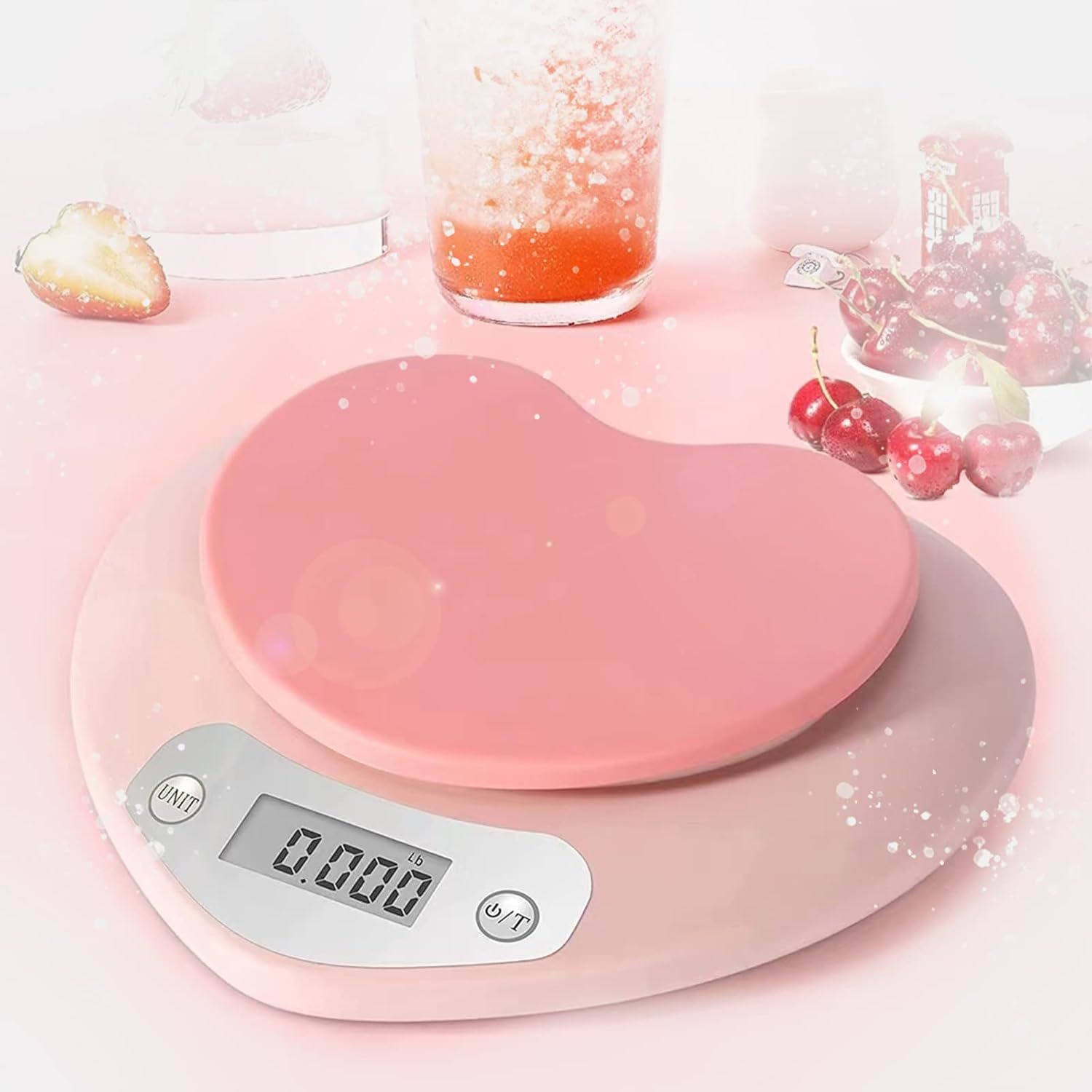 Yry Pink Kitchen Scale - Large Lcd, Tare Function, 11 Lbs Capacity,, Pin... - $37.95