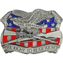 The Right To Bear Arms Belt Buckle Enamel Red White - £13.18 GBP
