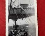 1950s Photo Oil Drill Shore Fixed Rig Ship Real OOAK VTG Black &amp; White S... - £7.70 GBP