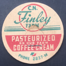 C. N. Finley Farm Dairy Milk Bottle Cap 1 5/8&quot; Maverick Coffee Cream Jop... - $9.49