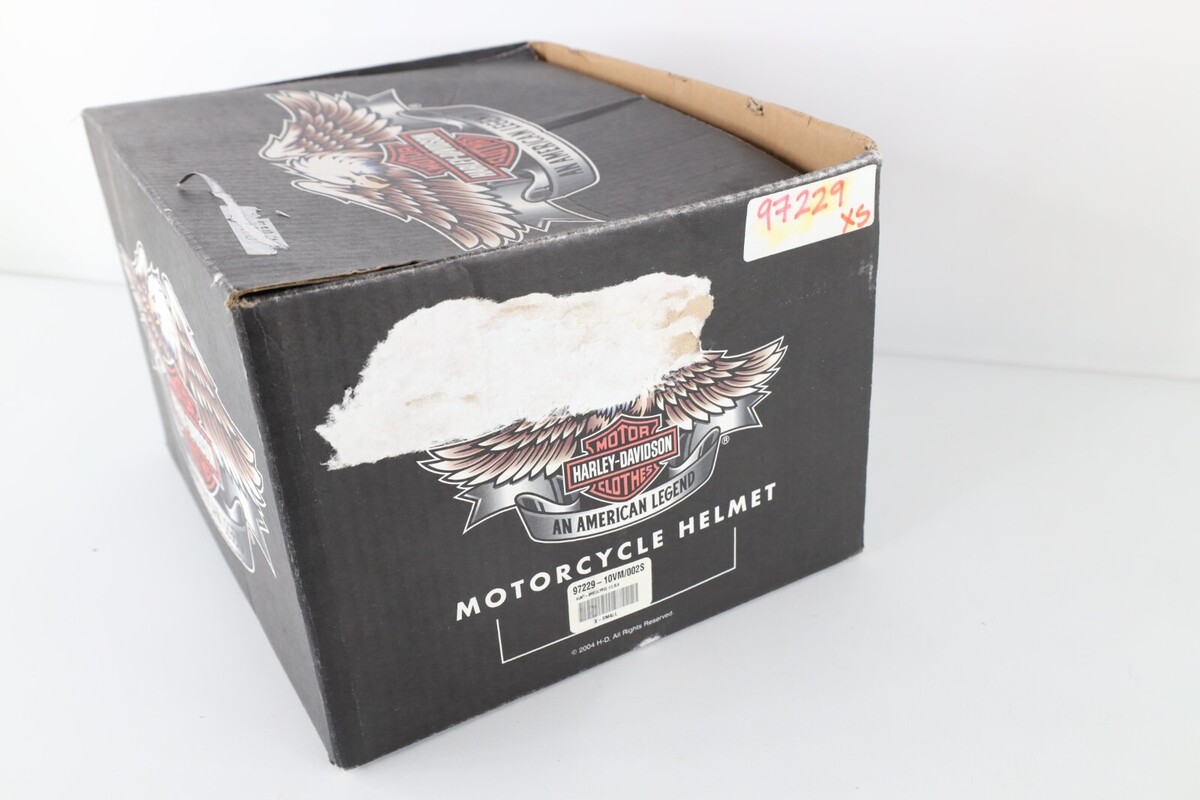 Deadstock Vintage Y2K 2004 Harley Davidson Motorcycles Skull Fire Half Helmet XS Item image 10