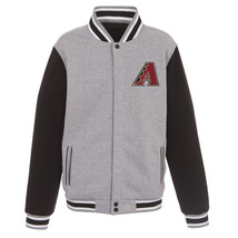 MLB Arizona Diamondbacks  Reversible Full Snap Fleece Jacket JHD 2 Front Logos - £94.13 GBP