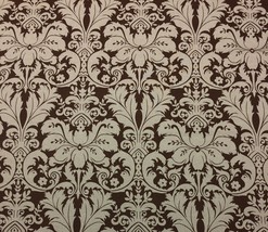 Lacefield Designs Charlotte Brown Floral Damask Designer Fabric By Yard 54&quot;W - £10.06 GBP