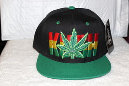 Kush Marijuana Leaf Cannabis Weed Pot Flat Bill Snapback Baseball Cap #2 - £10.55 GBP