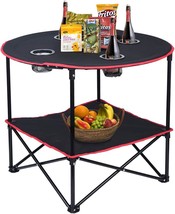 Collapsible Canvas Portable Tables Folding For Bbq Outdoor Fishing Camping Table - £51.36 GBP