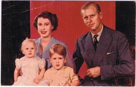 Royalty Postcard Young Royal Family Elizabeth Phillip Charles Anne - £2.34 GBP