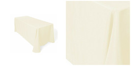 High Quality 90 x 156 inch tablecloth for 8&#39; Rectangular Table - Ivory- P01 - £98.46 GBP