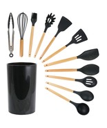 MegaChef Black Silicone and Wood Cooking Utensils, Set of 12 - $1,136.14 MXN