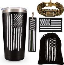 American Flag 20 OZ Travel Coffee Tumbler &amp; Mug for Men Husband Dad, Uni... - £34.05 GBP