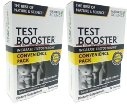 Lot 2 x NatureScience Test Booster Increase Libido &amp; Testosterone 12 Caplets Ea - £11.54 GBP