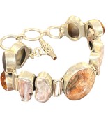 STERLING SILVER BAROQUE PEARL ABALONE ,Amber  TOGGLE BRACELET ESTATE 7.5... - €148,87 EUR
